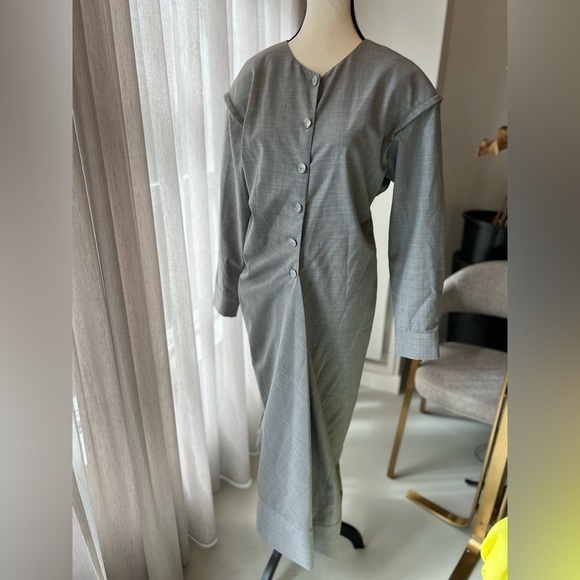 Malloni Grey Button Down Dress - Picture 1 of 13